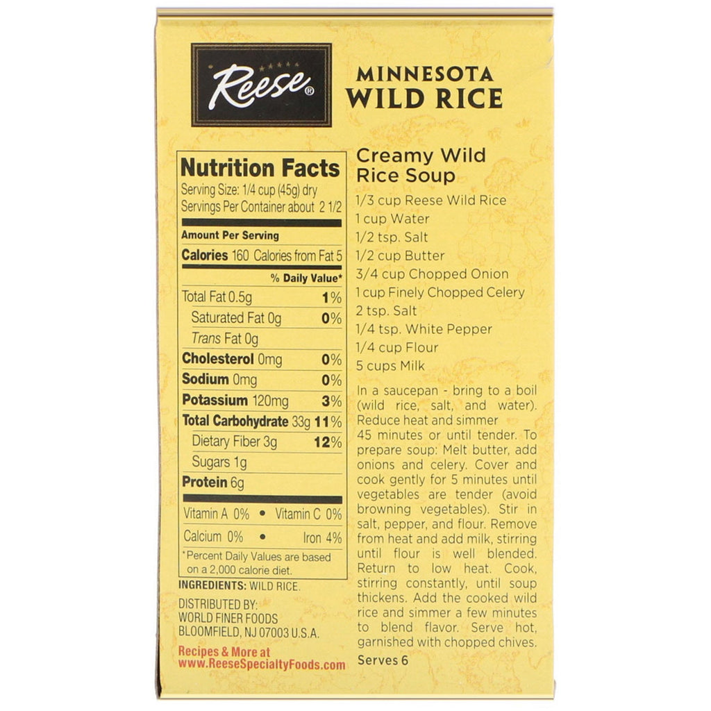 Reese, All Natural, Minnesota Wild Rice, Subtle Nutty Flavor, 4 oz (113 g)