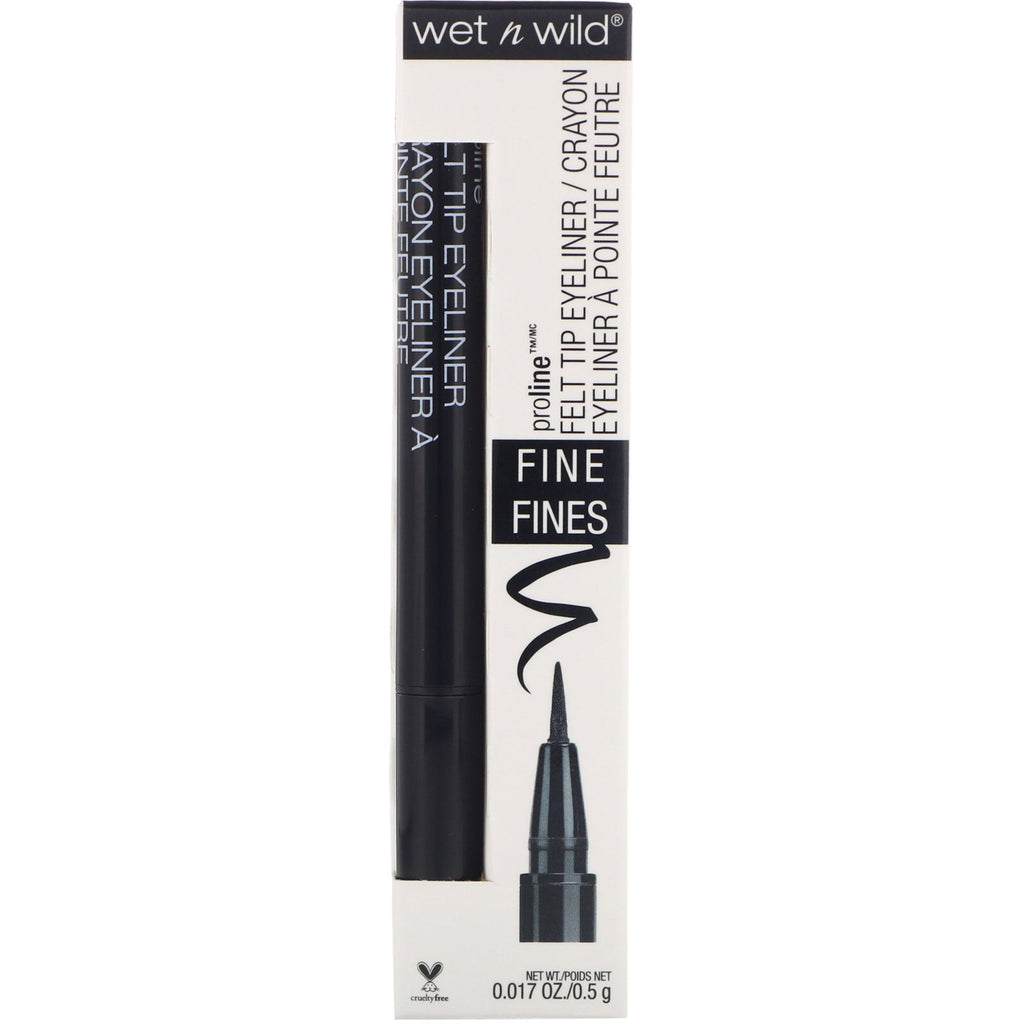 Wet n Wild, ProLine Felt Tip Eyeliner, Black, 0.017 oz (0.5 g)