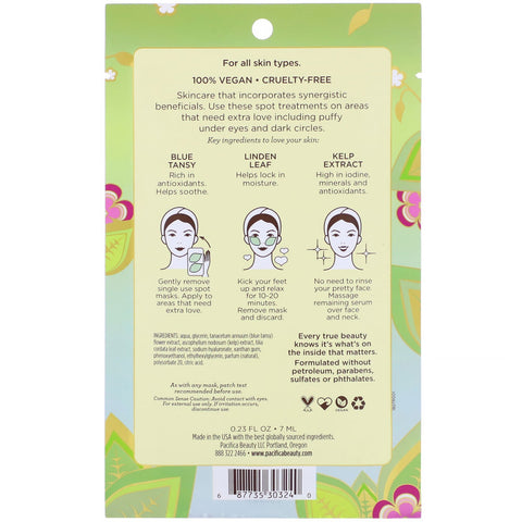 Pacifica, Leave Pretty, Anti-Puff Eye Patches, 1 Pair, 0.23 fl oz (7 ml)