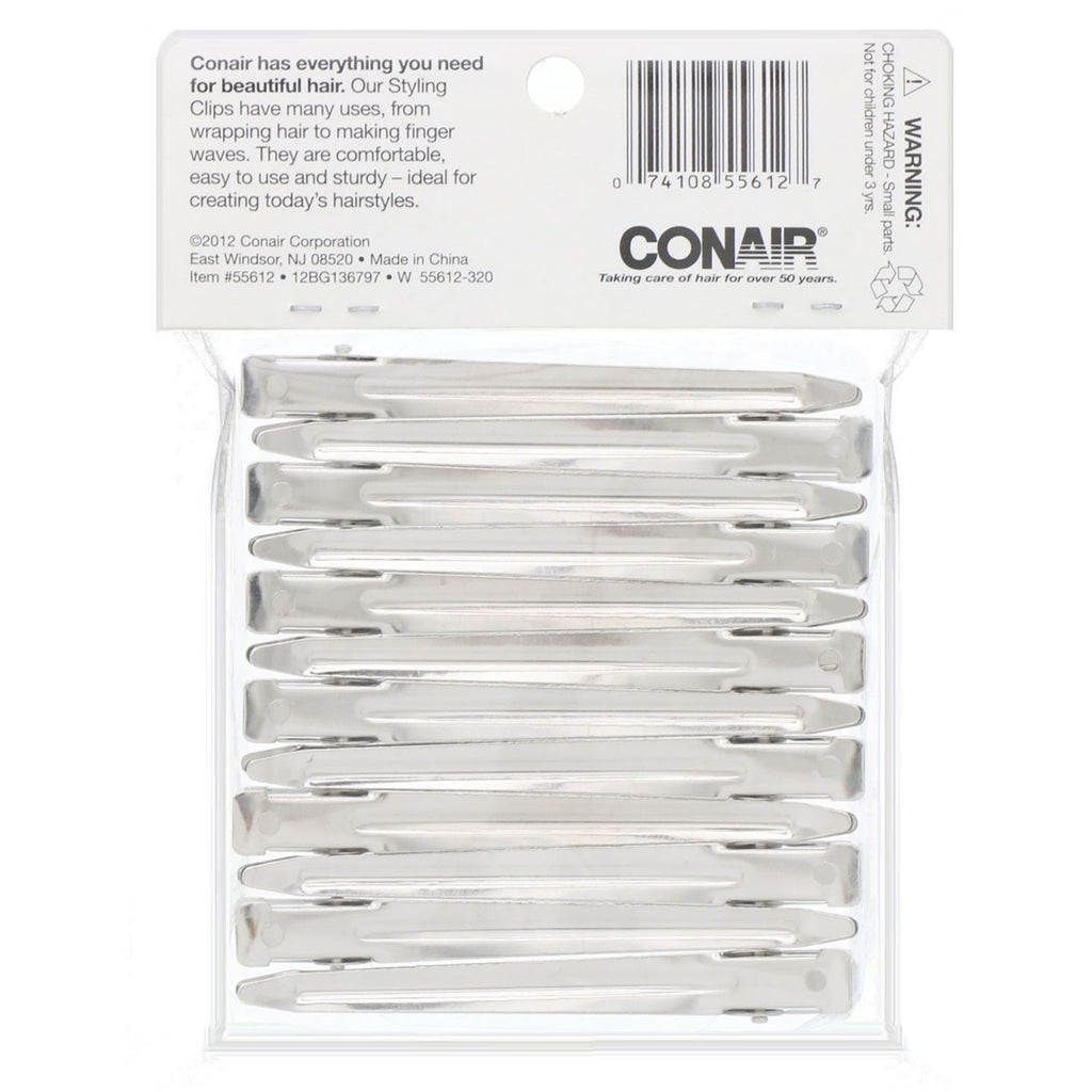 Conair, Versatile Clips Stay in Place, 12 Styling Clips