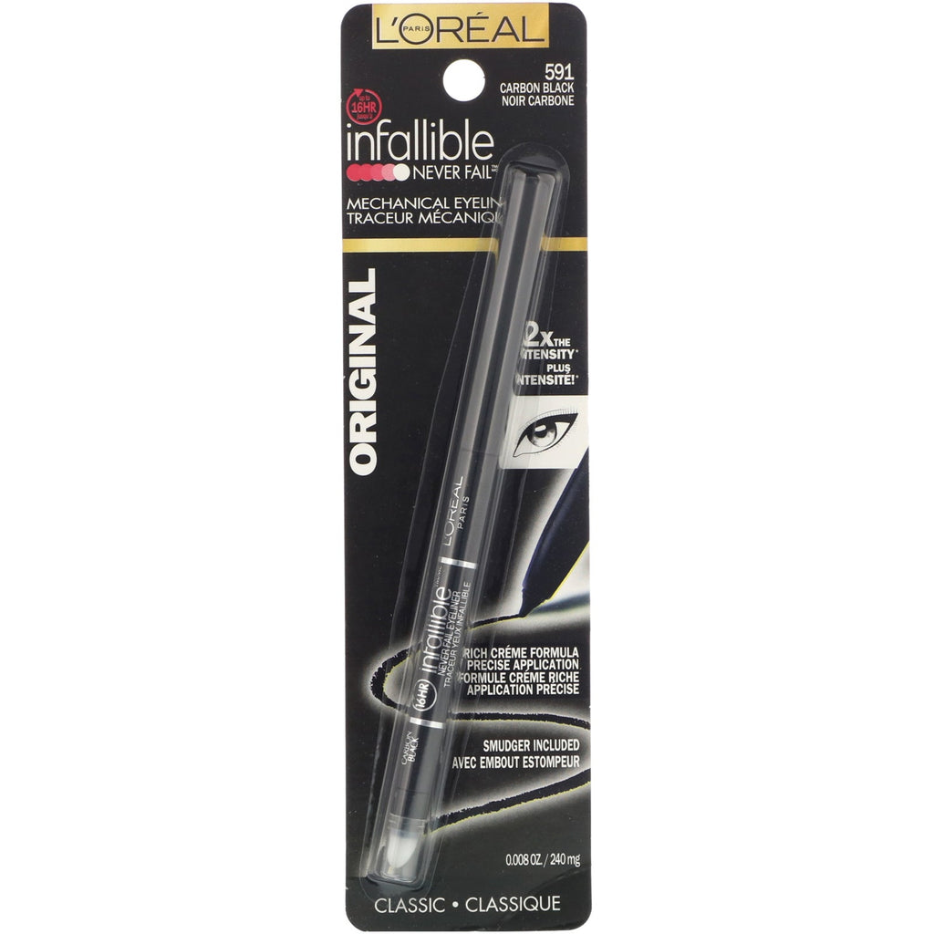 L'Oreal, Infallible Mechanical Eyeliner, 591 Carbon Black, 0.008 oz (240 mg)