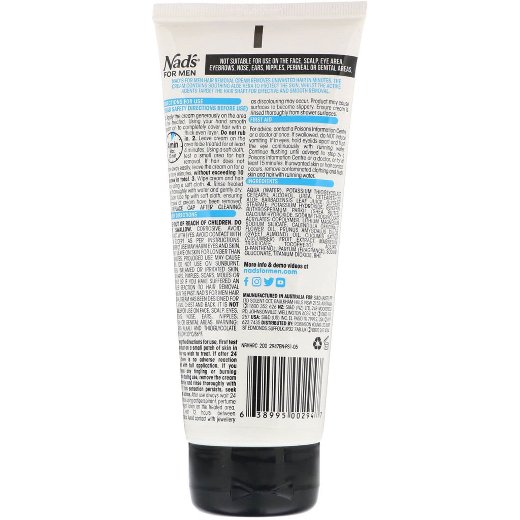 Nad's, Hair Removal Cream, For Men, 6.8 fl oz (200 ml)