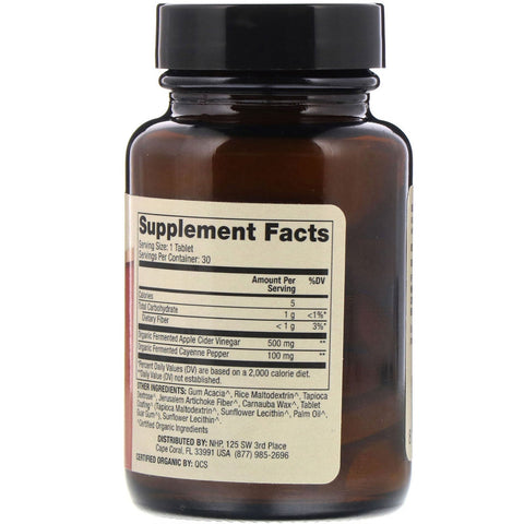Dr. Mercola,  Fermented Apple Cider Vinegar and Cayenne, 30 Tablets