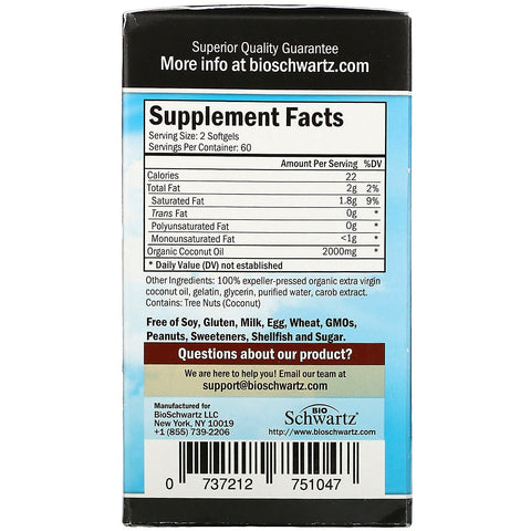 BioSchwartz,  Coconut Oil, 2,000 mg , 120 Softgels