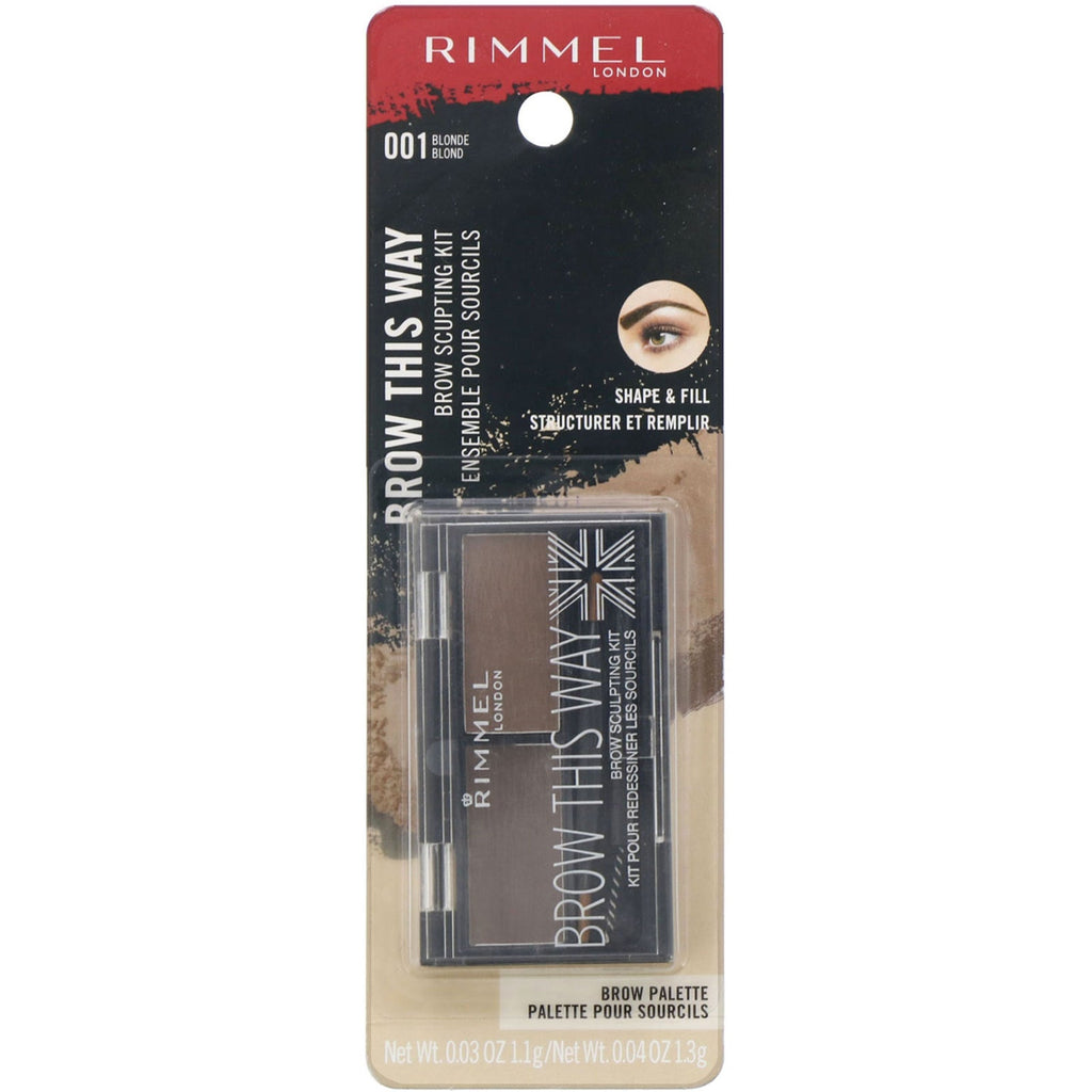 Rimmel London, Brow This Way Brow Sculpting Kit, 001 Blonde, 1 Kit