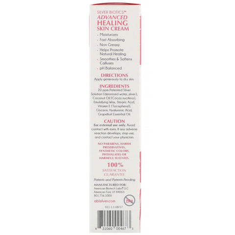 American Biotech Labs, Advanced Healing  Skin Cream, Natural Grapefruit Scent, 1.2 oz (34 g)