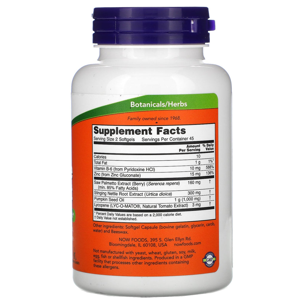 Now Foods, Prostate Support, 90 Softgels