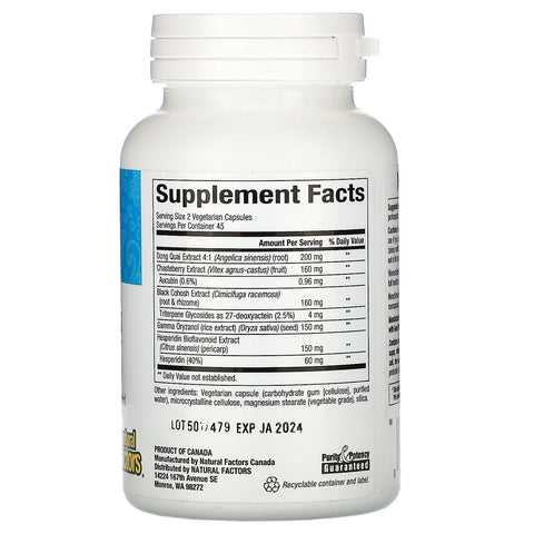 Natural Factors, WomenSense, MenoSense, Menopause Formula, 90 Vegetarian Capsules