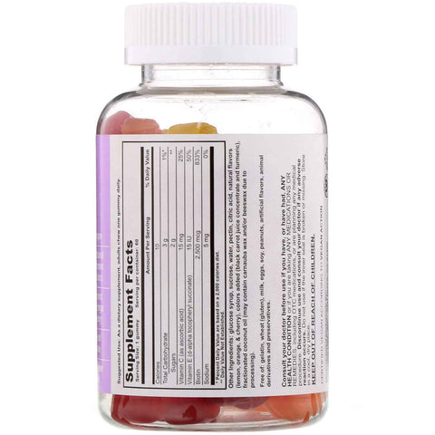 T-RQ, Adult Gummy, Hair, Skin & Nails, Biotin, Lemon Orange Cherry, 60 Gummies