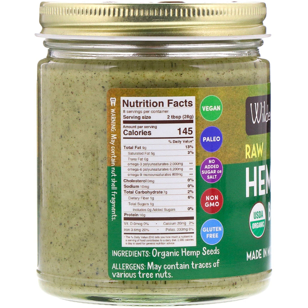 Wilderness Poets,  Raw Hemp Seed Butter, 8 oz (227 g)