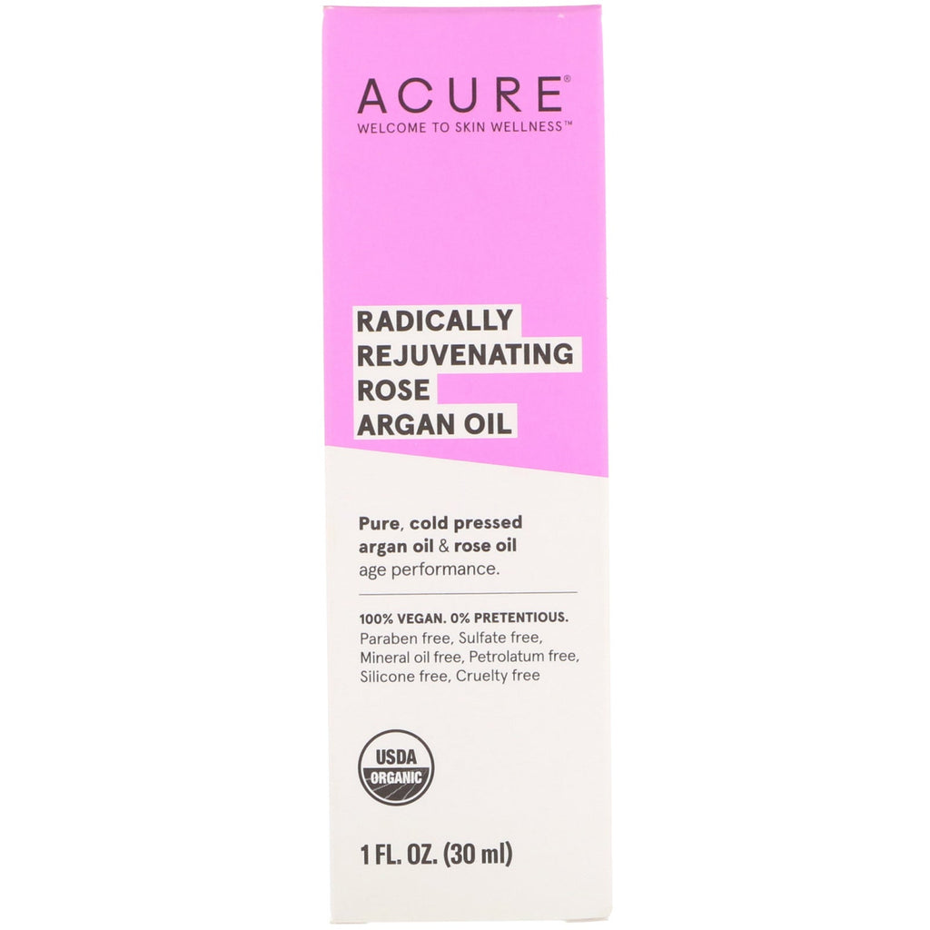 Acure, Radically Rejuvenating Rose Argan Oil, 1 fl oz (30 ml)