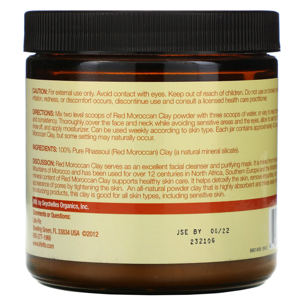 Life-flo, Red Moroccan Clay, Facial Detox, 12.5 oz (354 g)