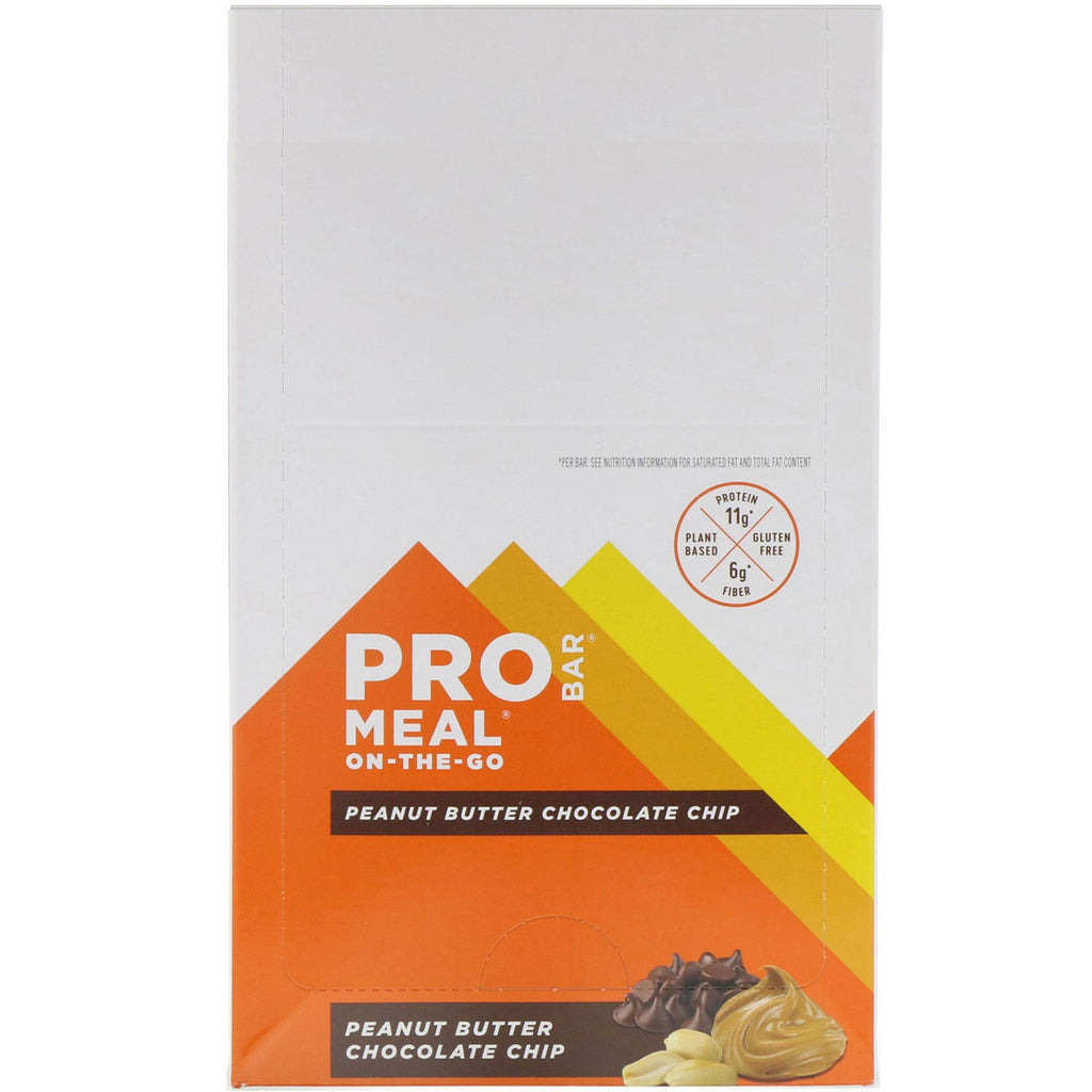 ProBar, Meal On-The-Go, Peanut Butter Chocolate Chip, 12 Bars, 3 oz (85 g) Each