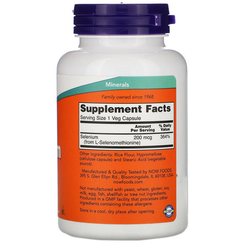 Now Foods, Selenium, 200 mcg, 180 Veg Capsules