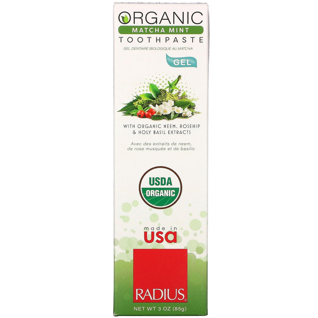 RADIUS,  Gel Toothpaste, Matcha Mint, 3 oz (85 g)