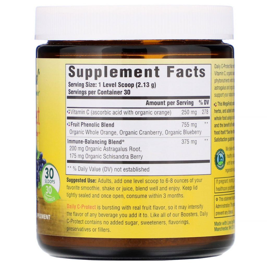 MegaFood, Daily C-Protect, Nutrient Booster Powder, Unsweetened, 2.25 oz (63.9 g)