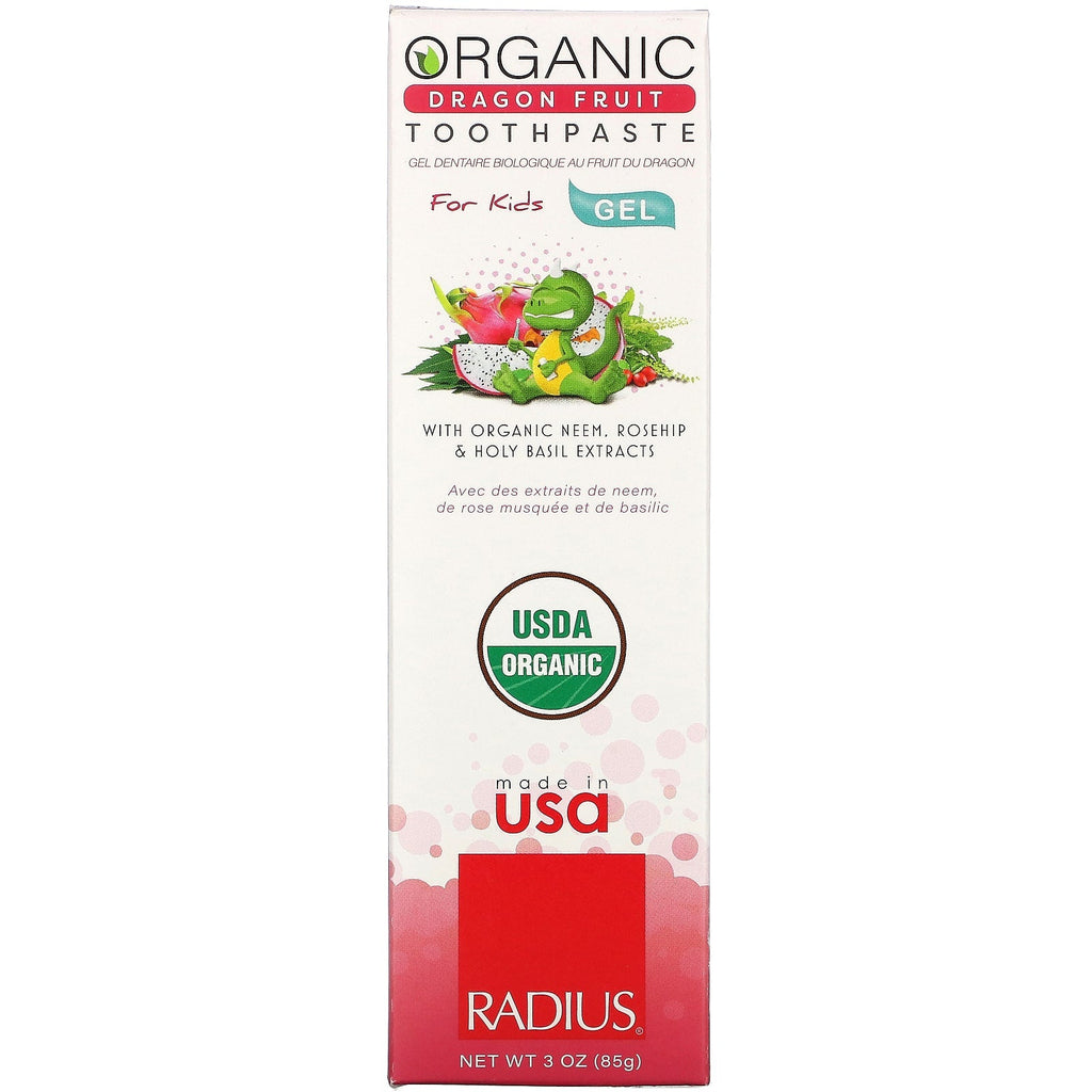 RADIUS,  Gel Toothpaste, For Kids, Dragon Fruit, 3 oz (85 g)