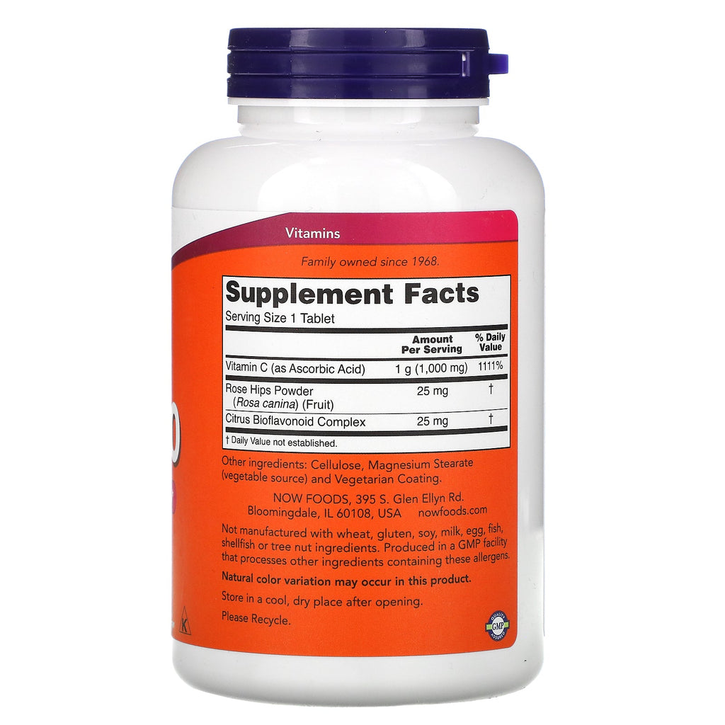 Now Foods, C-1000, With Rose Hips and Bioflavonoids, 250 Tablets