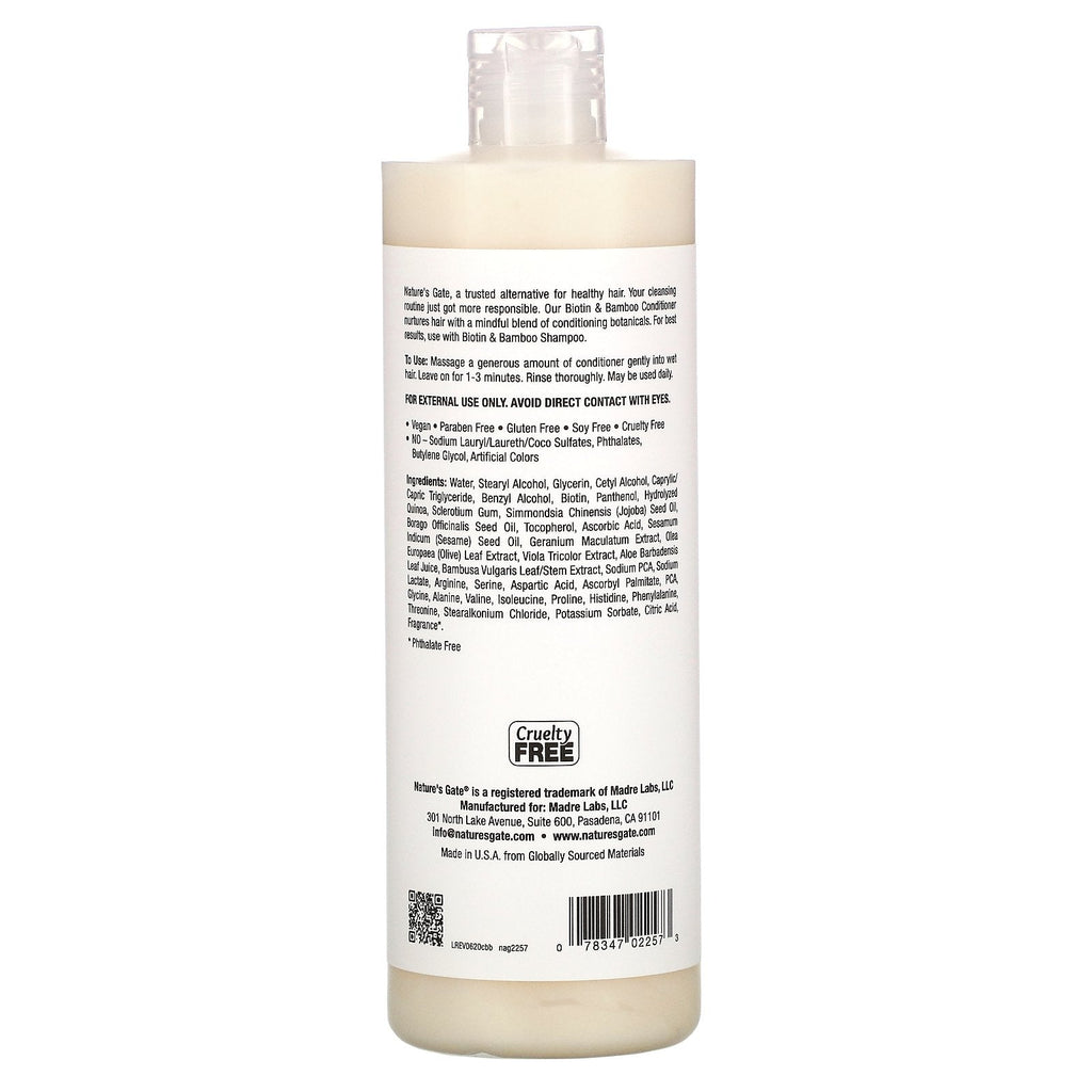 Nature's Gate, Biotin & Bamboo Conditioner for Thin Hair, 16 fl oz (473 ml)