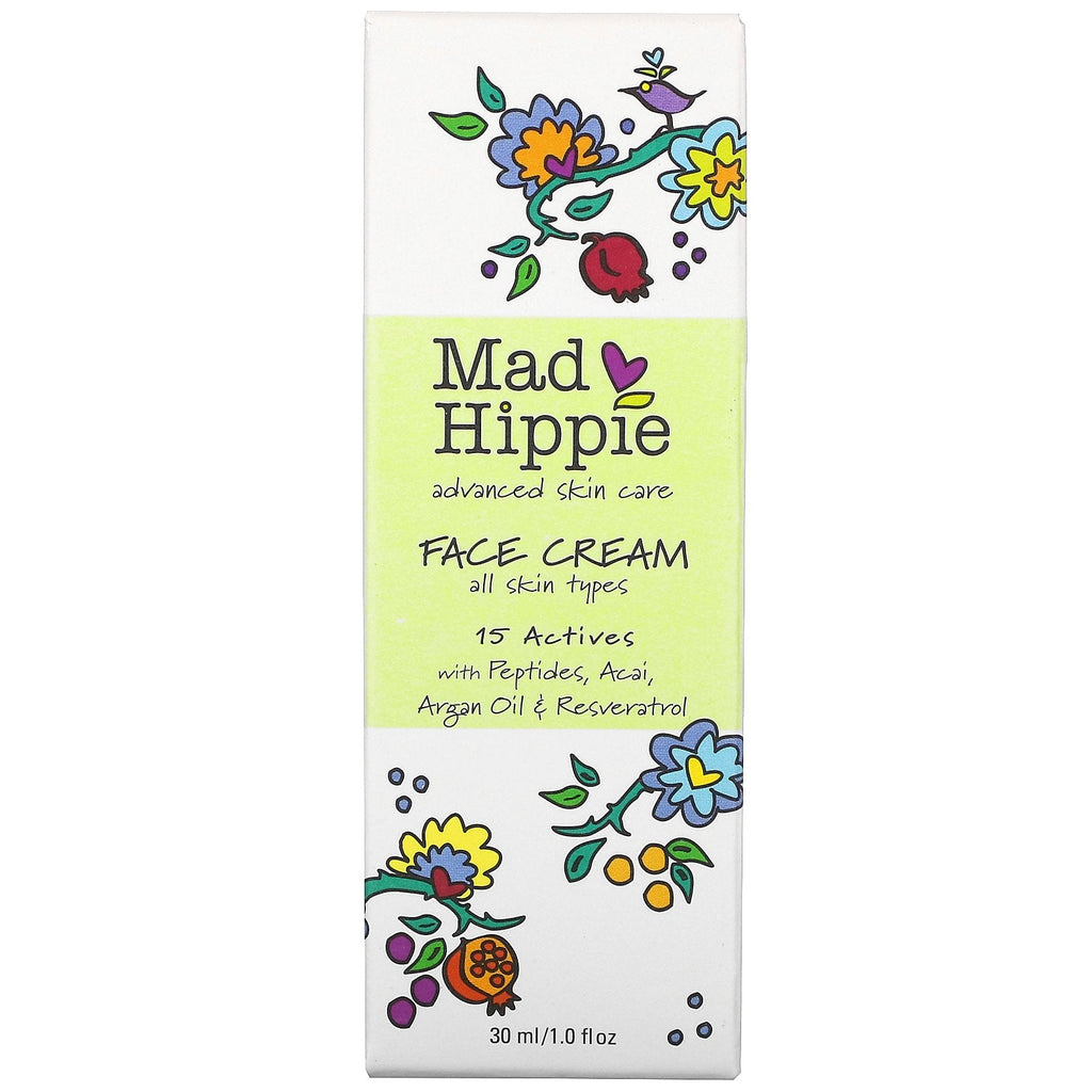 Mad Hippie Skin Care Products, Face Cream, 15 Actives, 1.0 fl oz (30 ml)