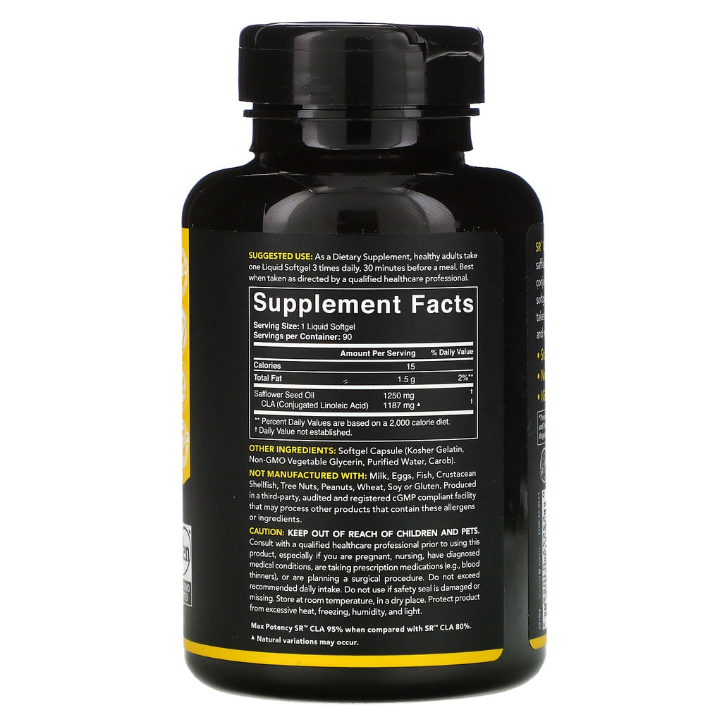 Sportsforskning, CLA 1250, Max Potency, 1.250 mg, 90 softgels