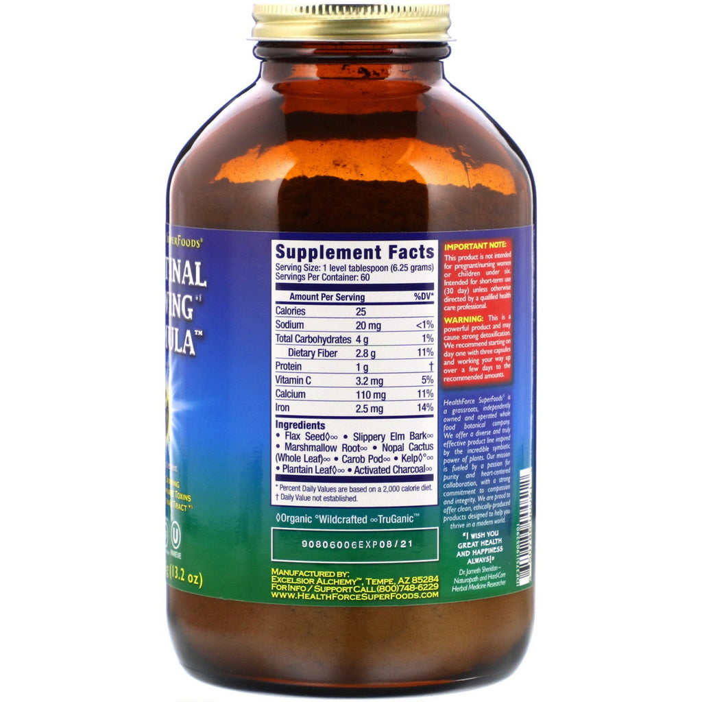 HealthForce Superfoods, Intestinal Drawing Formula, Powder, 13.2 oz (375 g)