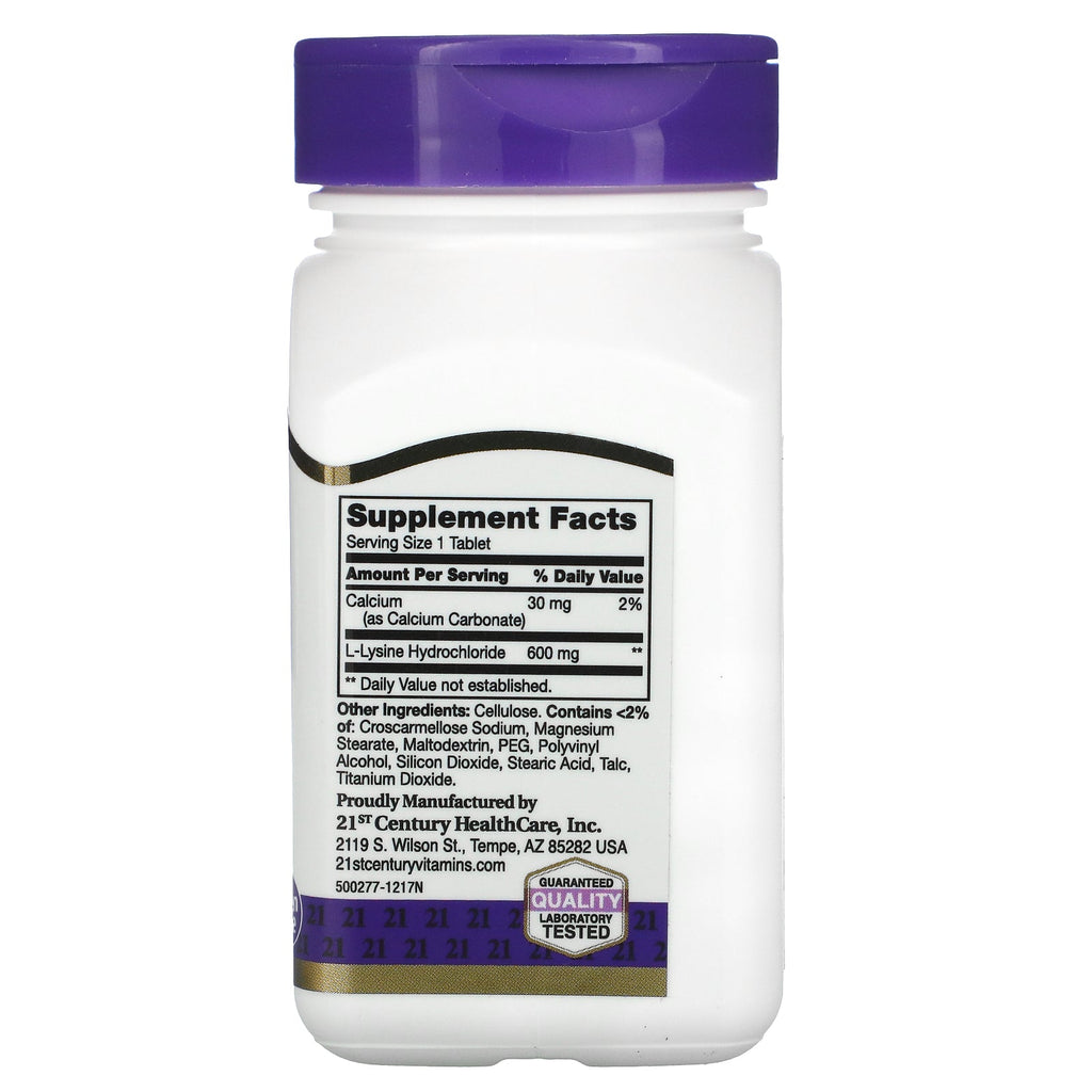 21st Century, L-Lysine, 600 mg, 90 Tablets