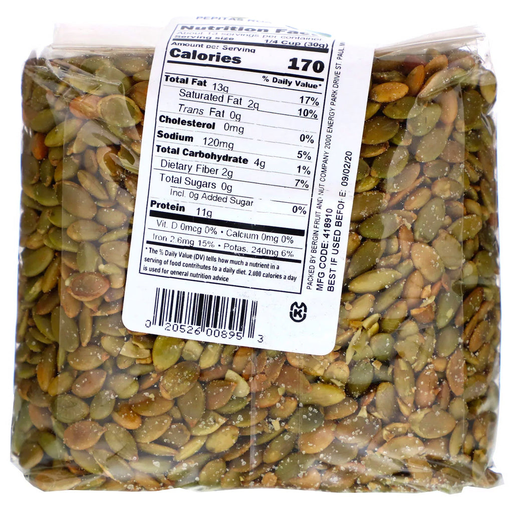 Bergin Fruit and Nut Company, Pepitas Roasted & Salted, 14 oz (397 g)