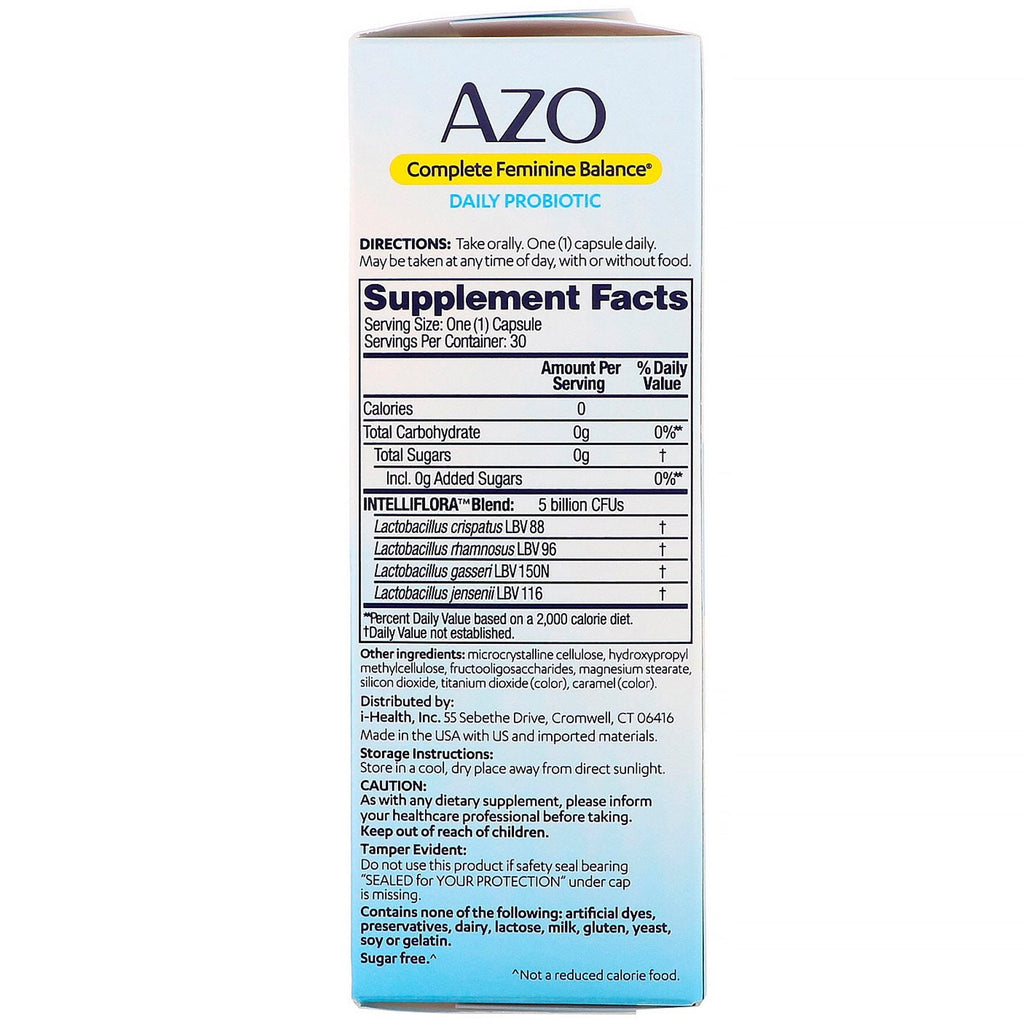 Azo, Complete Feminine Balance, Daily Probiotic, 30 Once Daily Capsules