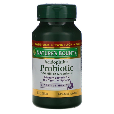 Nature's Bounty, Acidophilus Probiotic, Twin Pack, 100 Tablets Each