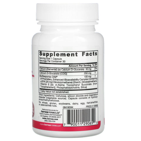 Jarrow Formulas, DIM + CDG, fórmula de desintoxicación mejorada, 30 cápsulas vegetales