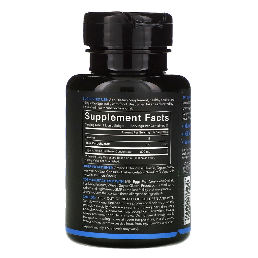 Sports Research, Blueberry Concentrate, 800 mg, 60 Softgels