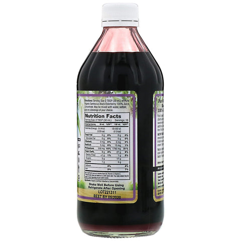 Dynamic Health  Laboratories, Pure Sambucus Black Elderberry, 100% Juice Concentrate, Unsweetened, 16 fl oz (473 ml)