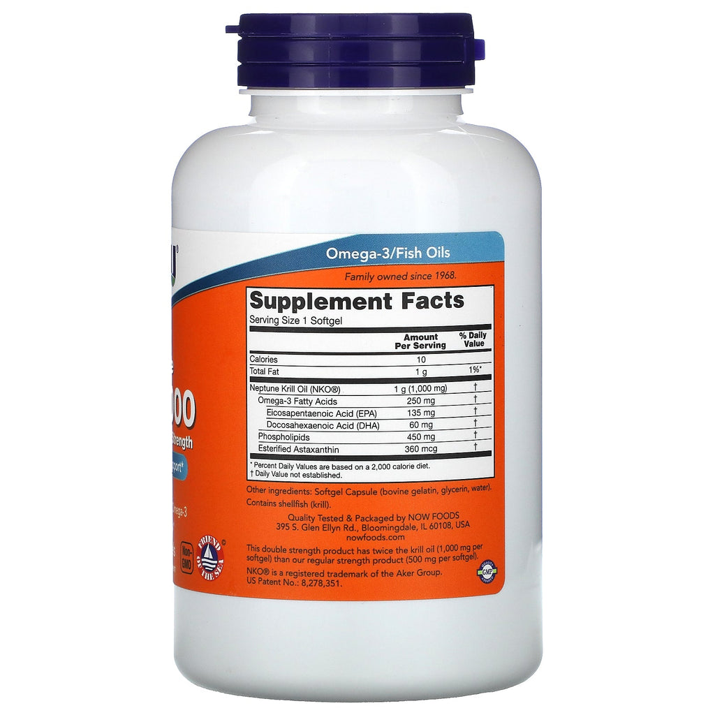 Now Foods, Neptune Krill 1000, 1,000 mg, 120 Softgels