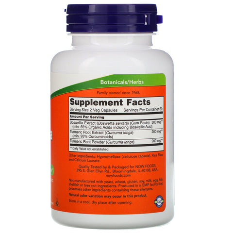 Now Foods, Boswellia Extract, 250 mg, 120 Veg Capsules