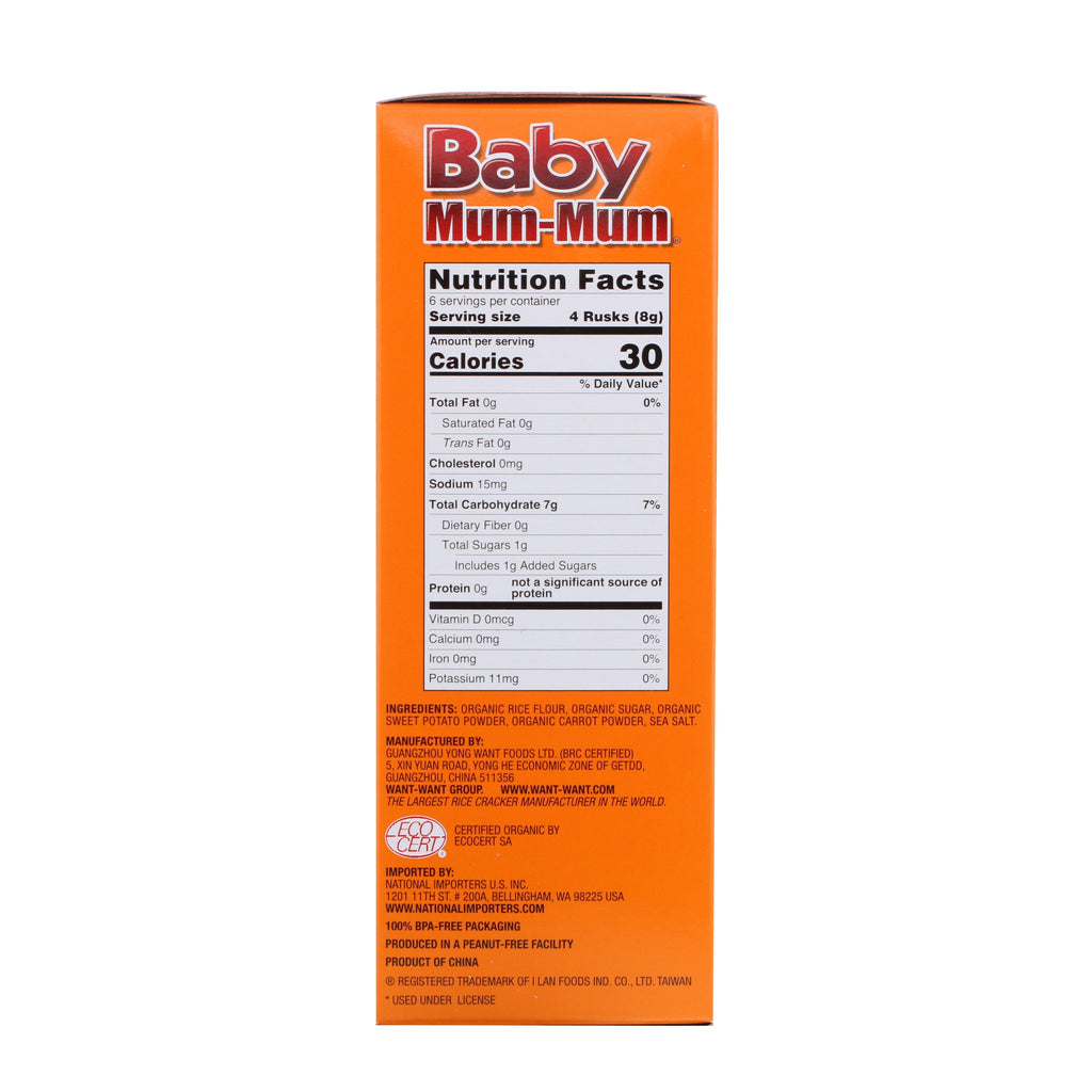 Hot Kid, Baby Mum-Mum,  Sweet Potato & Carrot Rice Rusks, 24 Rusks, 1.76 oz (50 g) Each