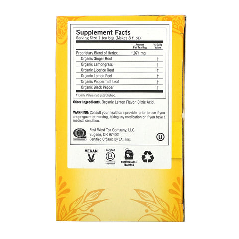 Yogi Tea, Lemon Ginger, Caffeine Free, 16 Tea Bags, 1.27 oz (36 g)