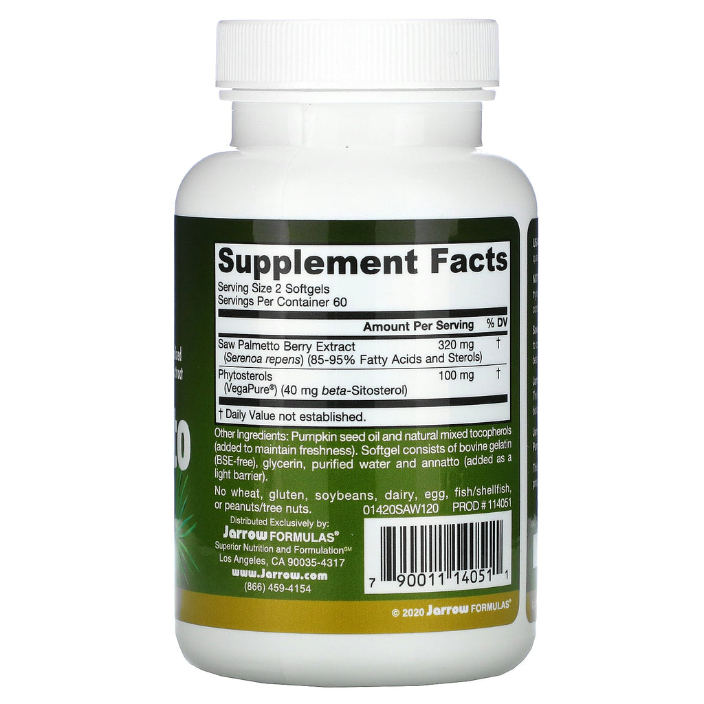 Jarrow Formulas, Saw Palmetto, 160 mg, 120 Softgels