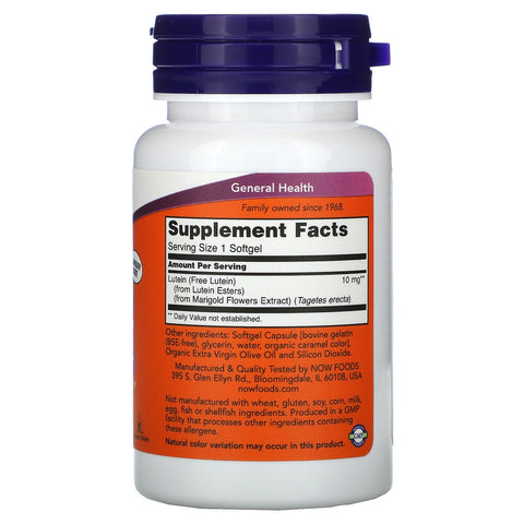 Now Foods, Lutein, 10 mg, 120 Softgels