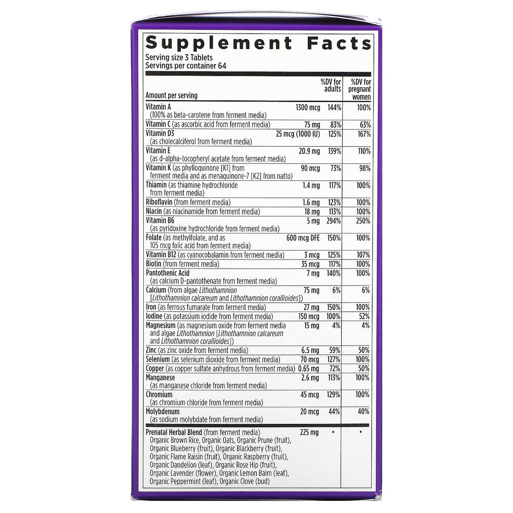 New Chapter, Perfect Prenatal, Whole Food Multivitamin, 192 Vegetarian Tablets