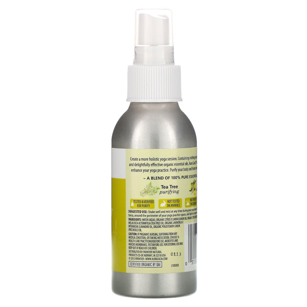 Aura Cacia, , Yoga Mist, Purifying, Tea Tree & Lemon, 4 fl oz (118 ml)