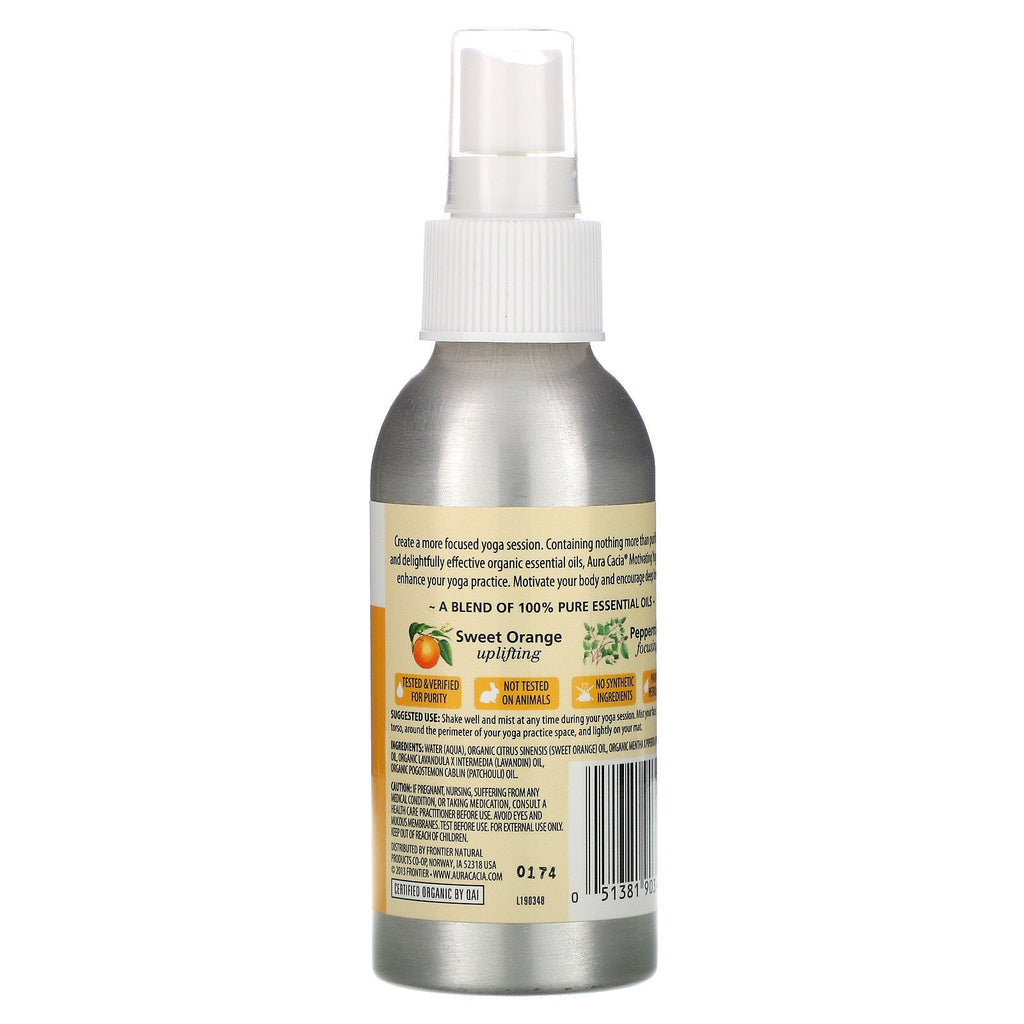 Aura Cacia, , Yoga Mist, Motivating, Sweet Orange & Peppermint, 4 fl oz (118 ml)