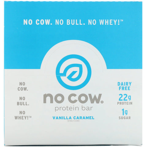 No Cow, Protein Bar, Vanilla Caramel, 12 Bars, 2.12 oz (60 g) Each