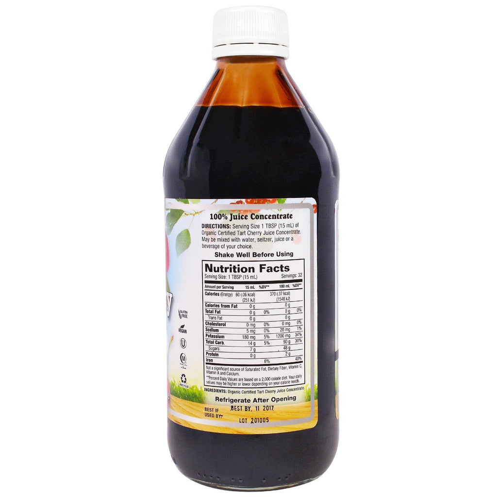 Dynamic Health  Laboratories, Once Daily Tart Cherry, Ultra 5X, 100% Juice Concentrate, 16 fl oz (473 ml)