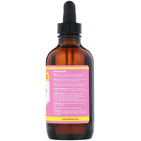 Leven Rose, 100% Nature Powered, Vitamin E Serum, 4 fl oz (118 ml)