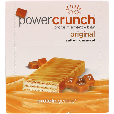 BNRG, Power Crunch Protein Energy Bar, Original, Salted Caramel, 12 Bars, 1.4 oz (40 g) Each