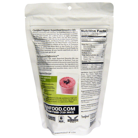 Sunfood, Raw  Superfood Smoothie Mix, 8 oz (227 g)