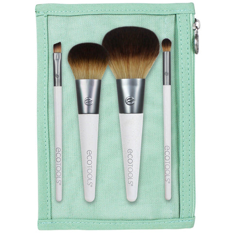 EcoTools, On The Go Style Brush Set, 4 Piece Set & Dual Pocket Case