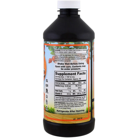 Dynamic Health  Laboratories, Liquid Vitamin C for Kids  Natural Citrus Flavors, 333 mg, 16 fl oz (473 ml)