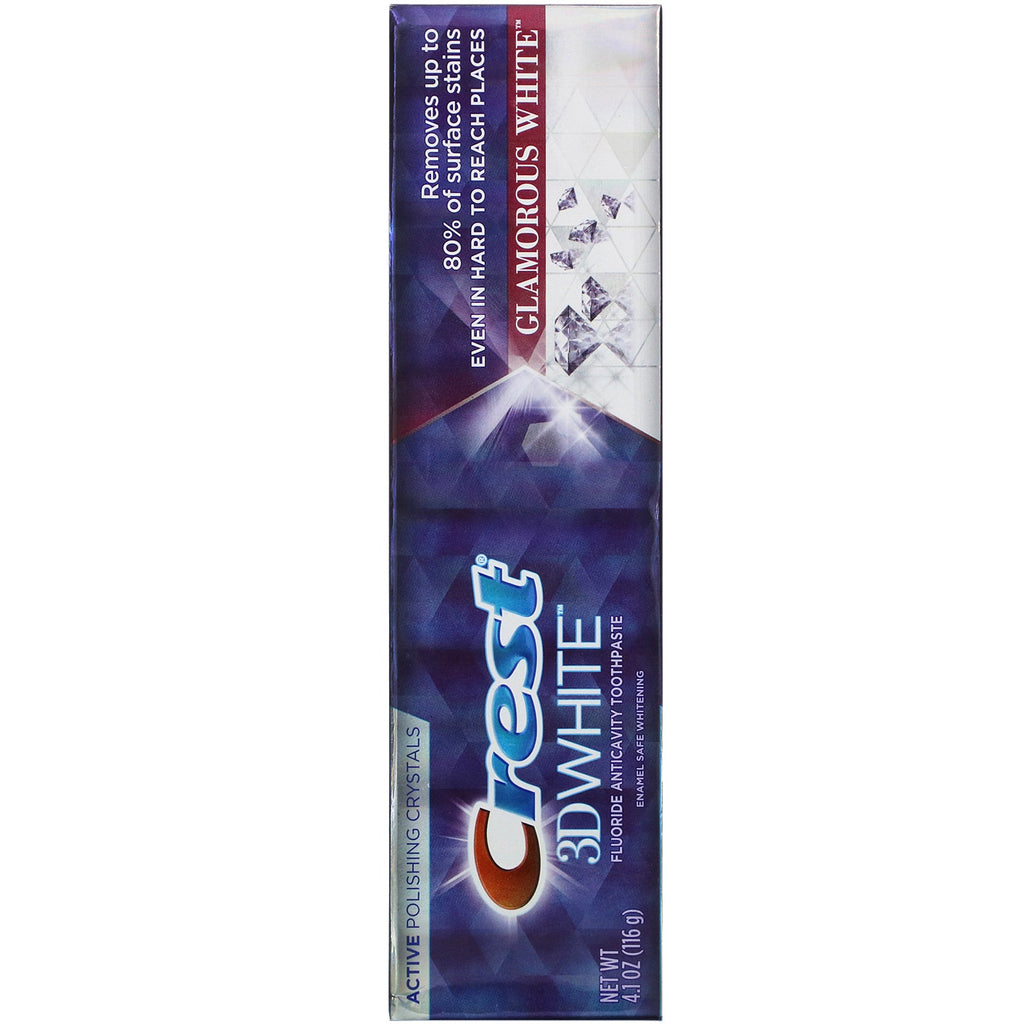 Crest, 3D White, Fluoride Anticavity Toothpaste, Glamorous White, 4.1 oz (116 g)